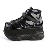 Sale NEPTUNE-100 DemoniaCult Damen Herren Plateauschuhe schwarz silber Glitter UV reaktiv 41