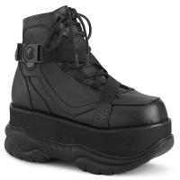 Sale NEPTUNE-181 DemoniaCult vegane Damen Herren Plateau Stiefelette schwarz Lederoptik 39