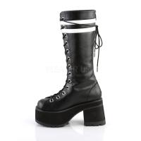 Sale RANGER-320 DemoniaCult platform knee boot black white contrasting stripes 45