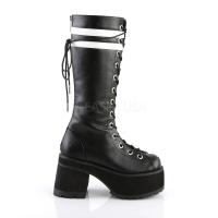 Sale RANGER-320 DemoniaCult platform knee boot black white contrasting stripes 45