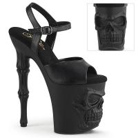 RAPTURE-809 Pleaser Damen High Heels Plateausandaletten Knochen Totenkopf schwarz Matt