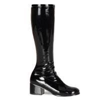 Sale RETRO-300 Funtasma ladies retro gogo block heel stretch boot black patent 38