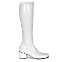 RETRO-300 Funtasma ladies retro gogo block heel stretch boot white patent