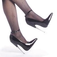 SCREAM-12 Devious sexy eleganter Damen High Heels Pumps schwarz Lack Lederinnesohle