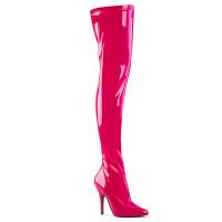 Sale SEDUCE-3000 Pleaser Stiletto High-Heels Stretch Overkneestiefel hotpink Lack 41