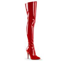 Auktion SEDUCE-3000 Pleaser high heels tigh stretch boots red patent 38