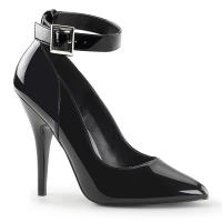 Sale SEDUCE-431 Pleaser high heels ankle strap pump black patent 37