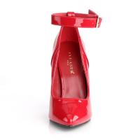 Sale SEDUCE-431 Pleaser high heels ankle strap pump red patent 38