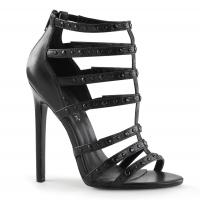 Sale SEXY-15 Pleaser Stilettoabsatz High-Heels T-Riemchen Sandaletten schwarz 41