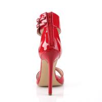 Sale SEXY-19 Pleaser stiletto heel closed back ankle strap red patent 39