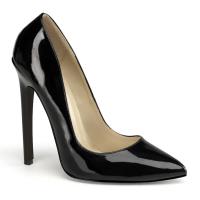 Sale SEXY-20 erotische Pleaser Stilettoabsatz High-Heels Damen Pumps schwarz Lack 37