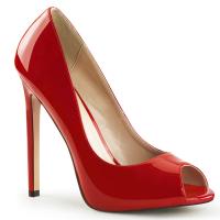 Sale SEXY-42 Pleaser High-Heels Peep Toe Plateaupumps rot Lack zehenoffen 44