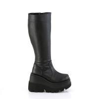 Auktion SHAKER-100WC DemoniaCult wedge wide calf platform knee high boot black matte 42