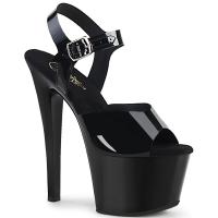 SKY-308N Pleaser high heels platform ankle strap sandal black