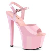 SKY-309 Pleaser sexy Damen High-Heels Riemen Plateausandaletten babypink Lack