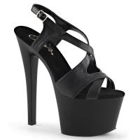 SKY-330 Pleaser high heels platform criss-cross sling back sandal black matte