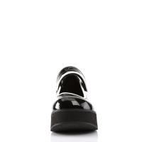Sale SPRITE-01 DemoniaCult Gothic Damen Plateau Pumps Schuhe schwarz weiß Lack 37