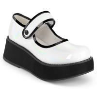 SPRITE-01 DemoniaCult gothic punk lolita mary jane pump shoes white holo patent