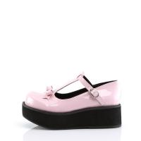 SPRITE-03 Demonia platform pump shoes t-strap bow baby pink patent 38