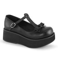 Sale SPRITE-03 DemoniaCult platform pump shoes t-strap bow black matte 40