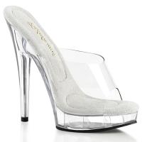 Sale SULTRY-601 Fabulicious gel insole high heels platform peep toe slide clear 39