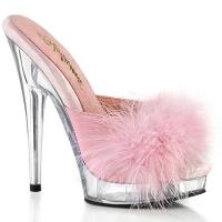 Sale SULTRY-601F Fabulicious ladies vegan platform high heels babypink marabou fur 39