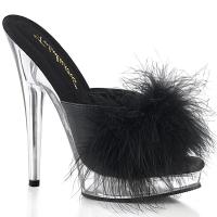 Sale SULTRY-601F Fabulicious ladies vegan platform high heels black marabou fur 39