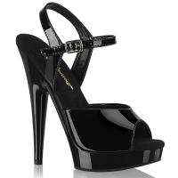 SULTRY-609 Fabulicious platform high heels platform sandal gel insole black patent