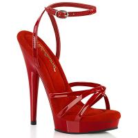 Sale SULTRY-638 Fabulicious vegane Damen High Heels Riemen Plateausandaletten rot Lack 39