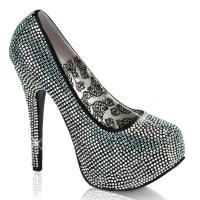 Sale TEEZE-06R Bordello elegant platform high heels iridescent rhinstones 36