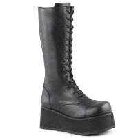 Sale TRASHVILLE-502 DemoniaCult Unisex platform 17 eyelet knee boot black 37