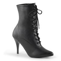 Sale VANITY-1020 Pleaser High-Heels Stiefeletten mit Schnürung vorn schwarz Lederlook 38