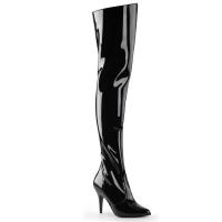 VANITY-3010 elegante Pleaser High-Heels Overkneestiefel schwarz Lack