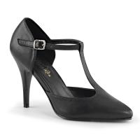 VANITY-415 Pleaser high heels t-strap pump black vegan leather