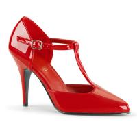 VANITY-415 Pleaser high heels t-strap pump red patent