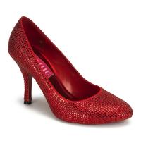 Sale VIOLETTE-14R Bordello rounded toe stiletto pumps red rhinestone 39