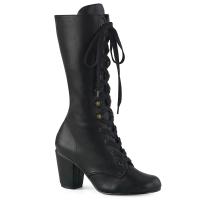 Sale VIVIKA-205 DemoniaCult mid-calf boots black vegan leather round toe 41