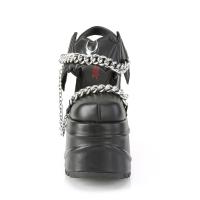 Sale WAVE-20 DemoniaCult wedge platform bat ankle strap sandal moon chain black matte 38