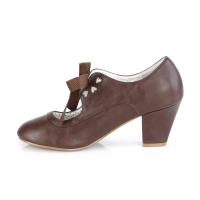 Sale WIGGLE-32 Pin Up Couture Mary Jane Damen Pumps Herz Cutouts dunkelbraun 41