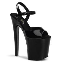 XTREME-809 Pleaser High-Heels Plateausandaletten schwarz Lack