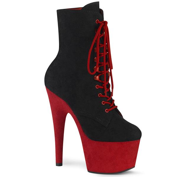 ADORE-1020FSTT Pleaser vegan lady high heels platform ankle boot black ...