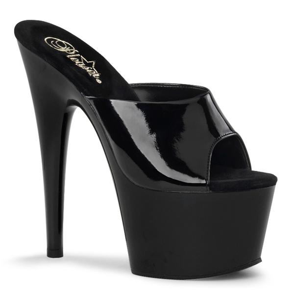 Sale ADORE-701 Pleaser high heels platform slide mules black patent 40