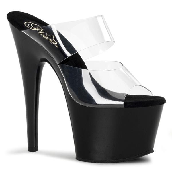 ADORE-702 Pleaser high heels platform slide clear black