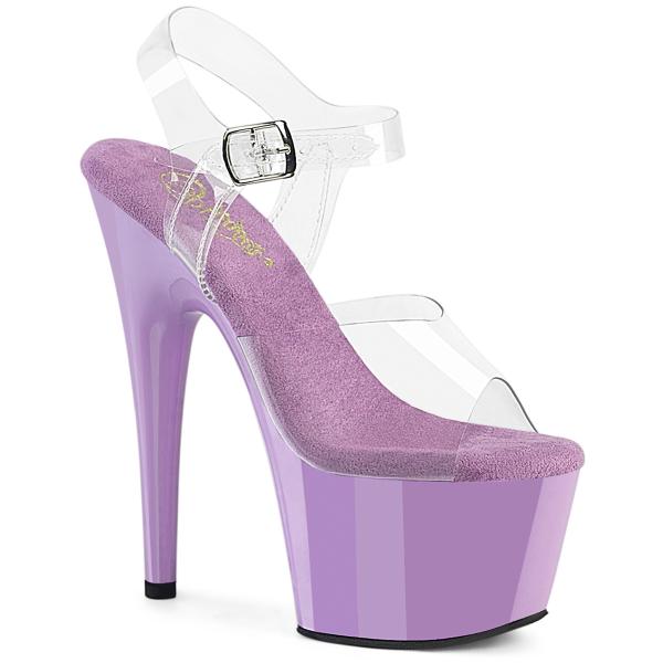 ADORE-708 Pleaser high heels platform ankle straps sandal clear lavender