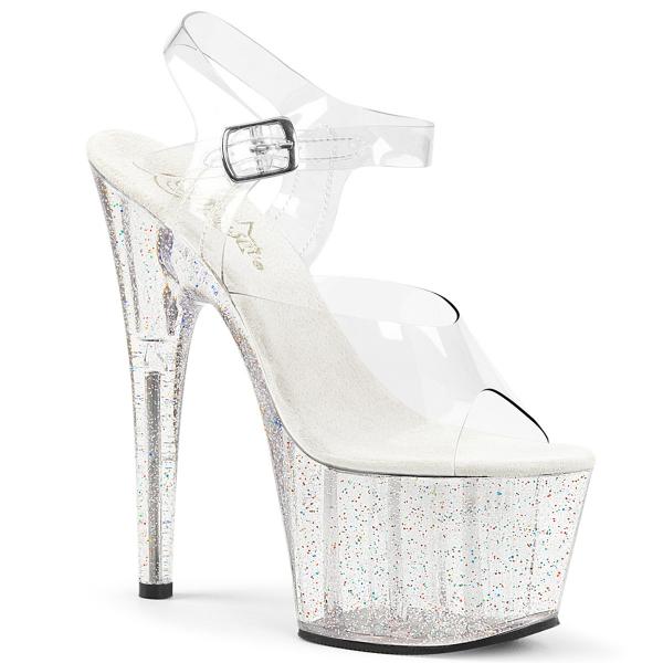 ADORE-708MG Pleaser high heels platform sandal transparent mini glitter