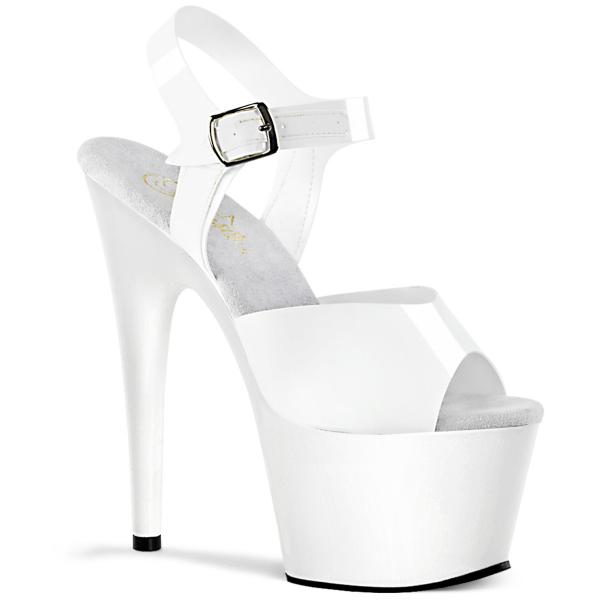 ADORE-708N Pleaser High-Heels Plateausandaletten weiß weiche TPU Riemchen