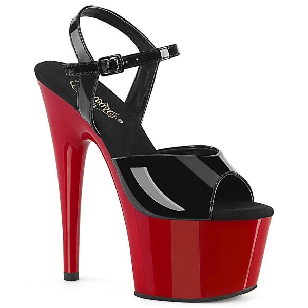 ADORE-709 Pleaser High-Heels Plateausandaletten schwarz Lack rot