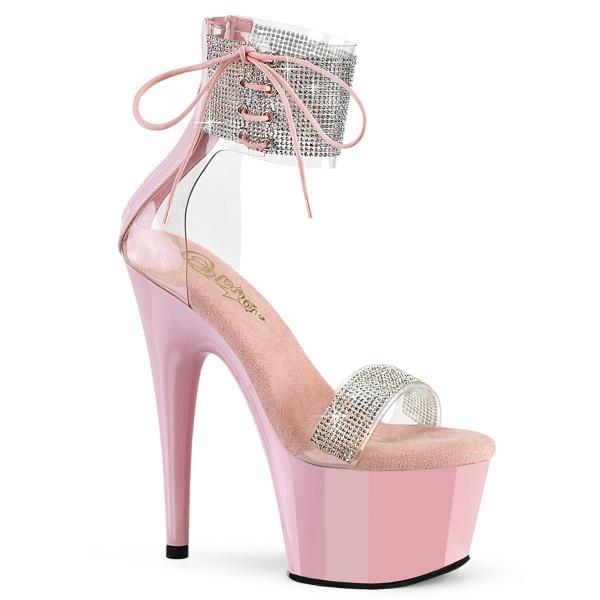 ADORE-727RS Pleaser Damen Plateau Riemchen Sandaletten Strass Manschette babypink