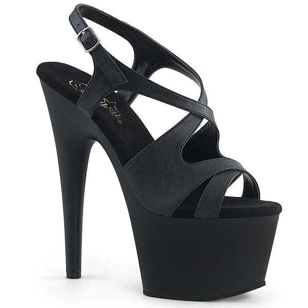 ADORE-730 Pleaser High-Heels Slingback Plateausandaletten schwarz Lederoptik