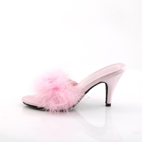 Sale AMOUR-03 Fabulicious ladies slipper babypink matte marabour fur 43